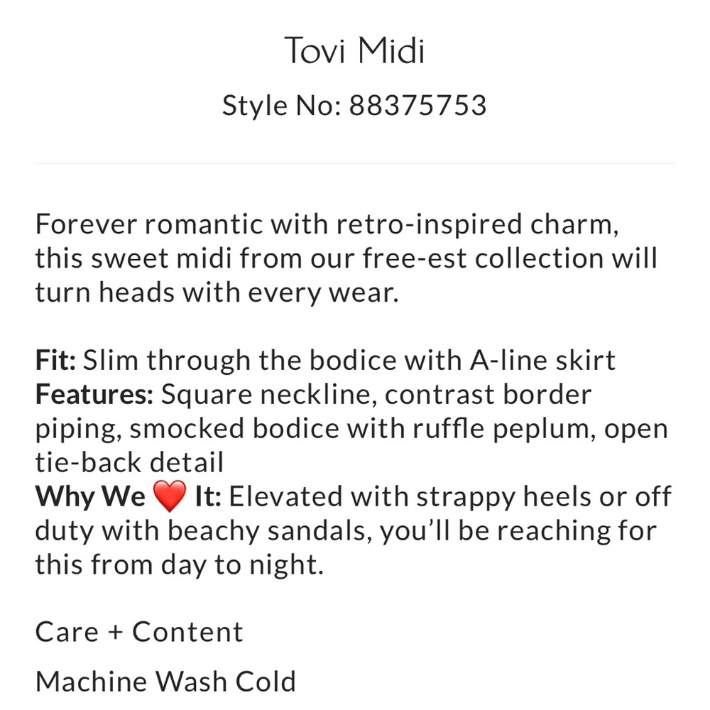 Free People Tovi Midi - NWT - Picture 5 of 6